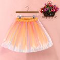 thumbnail image 4 of JGGSPWM Womens Tulle Rainbow Mini Skirt Layered Design Elastic Waist Relaxed Fit Fashion Pleated Gauze Short Dancing Skirt Gauze Dress Orange Free Size, 4 of 4