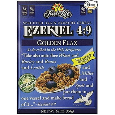 Food For Life Ezekiel 4:9 Organic Sprouted Grain Cereal, Golden Flax, 16-Ounce Boxes (Pack of 6)
