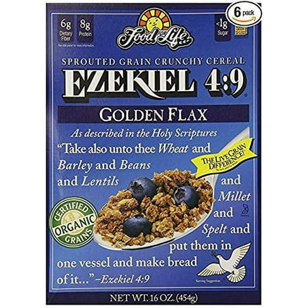 Food For Life Ezekiel 4:9 Organic Sprouted Grain Cereal, Golden Flax, 16-Ounce Boxes (Pack of 6)