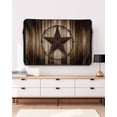 thumbnail image 3 of Outdoor TV Cover 48 to 50 Inch Weatherproof, Farmhouse Waterproof TV Screen Protector for Outside Decor with Zipper and Pocket 48"L x 30"H , Barn Star Wood Texture Brown, 3 of 7