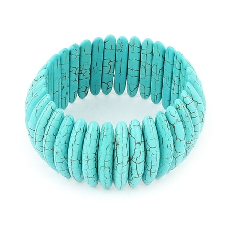 Unique Bargains Blue Free Spirit Stone Beaded Waist String Bracelet Bangle