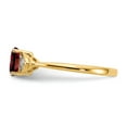 thumbnail image 4 of 14K Yellow Gold Ring Band with Stones (01) January Garnet Oval Red Diamond Round, 4 of 5