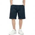thumbnail image 6 of NAISIBABY Boys Pull-On Shorts, Elastic Waist with Pockets Cotton Performance Summer Casual Sports Shorts Navy 3T, 6 of 8