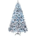 thumbnail image 5 of 8FT Artificial Christmas Tree with Snow-Kissed Hinged PVC Branches, Warm & Cool White LED Lights, 11 Lighting Modes, Sturdy Metal Stand (Snowy Green), 5 of 8