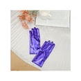 thumbnail image 5 of INSPIRE CHIC Women's Metallic Shiny Shimmer Full Finger Wrist Length Gloves for Party Costume 1 Pair One Size Blue, 5 of 6