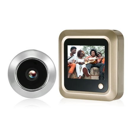 Peephole Security Cameras (2.4 inch Digital Door Eye Peephole Viewer LCD Security Camera Monitor 120° Wide Angle Lens Secretly Photo Shooting for Home Security (Gold)