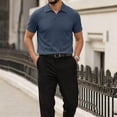 thumbnail image 2 of Men's Breeze Polo Shirt Ice Silk Wearbreeze Shirts Breathable Collared Short Sleeve Top for Casual, Golf and Business Casual Wear Navy Xl, 2 of 5