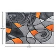 thumbnail image 4 of Flash Furniture Jubilee Rectangular Contemporary Black, Grey, Orange Area Rug, 2' x 3', 4 of 7