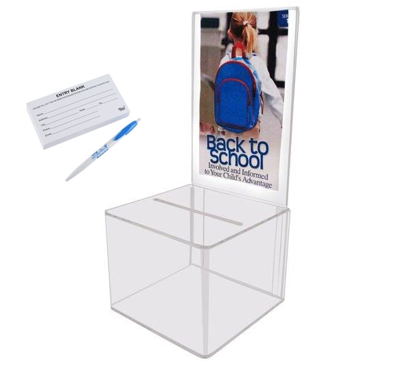 Ticket Box MCB Locked Donation Box Collection Box Thick 2 Piece Metal Secured Charity Box- Fundraising Donation Box 
