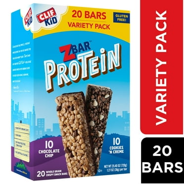 Zbar Protein Crispy Snack Bars, Variety Pack, 2 Flavors, Gluten Free Protein Bars, 20ct