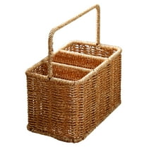 Flatware Picnic Kitchen Organization Separate Cutlery Storage Tabletop Organizer Basket Plastic Rattan
