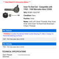 thumbnail image 2 of Inner Tie Rod End - Compatible with 1958 - 1960 Mercedes-Benz 220SE 1959, 2 of 2