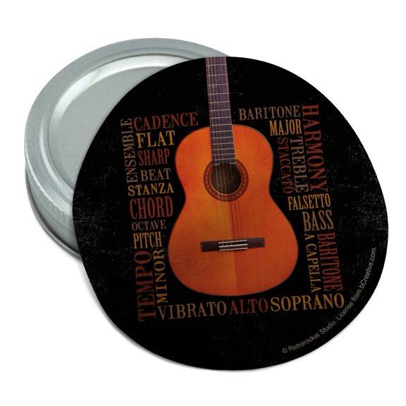 Music Terminology Guitar Round Rubber Non-Slip Jar Gripper Lid Opener