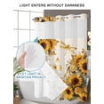 thumbnail image 6 of No Hook Shower Curtain with Snap-in Liner, Farmhouse Sunflower Waterproof Fabric Bathroom Curtains, Vintage Daisy Butterflies Rustic Burlap Bath Curtains & Mesh Top Window 54"x78", 6 of 9