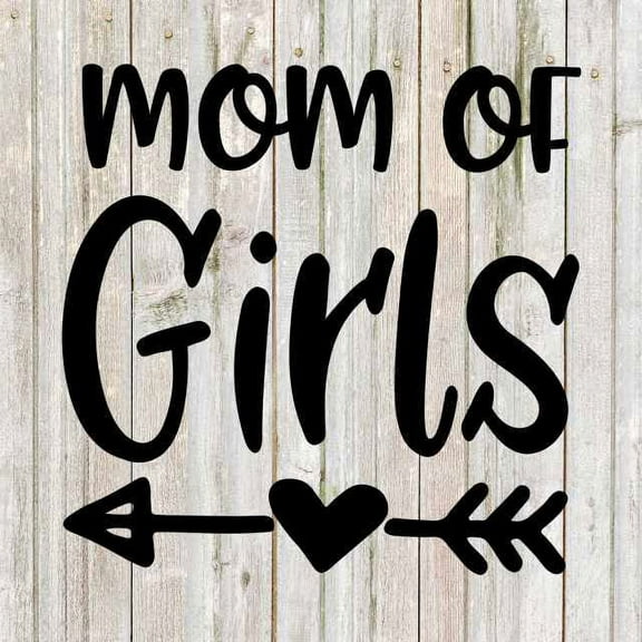 Mom of Girls Rustic Farmhouse Style White Wood Sign Wall Décor Gift 12 x 12 Wood Sign B3-12120001074