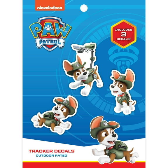 Paw Patrol Tracker Decals - Set of 3 Vinyl Stickers for Kids and Adults - Vinyl Decals for Laptop, Tumbler, Water Bottle, Vehicles - Nickelodeon Stickers