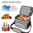 thumbnail image 5 of Pink and White Leopard Print Pattern Insulated Lunch Box for Women Men, Medium Leakproof Cooler Bag with Adjustable Strap, 10"x6.7"x8", 5 of 6