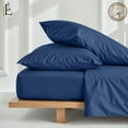 thumbnail image 2 of PRATYUX Twin 3-PC (1 Fitted + 2 Pillowcases) Set 400-Thread Count Soft Breathable Sateen Weave Egyptian Cotton, 18" Deep - Mediterranean Blue, 2 of 7