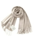 thumbnail image 4 of JJHGVB Winter Scarves Thick Scarf Fringe Scarf Women Scarf Womens Shawl Winter Scarves for Women Womens Poncho Beige One Size, 4 of 4