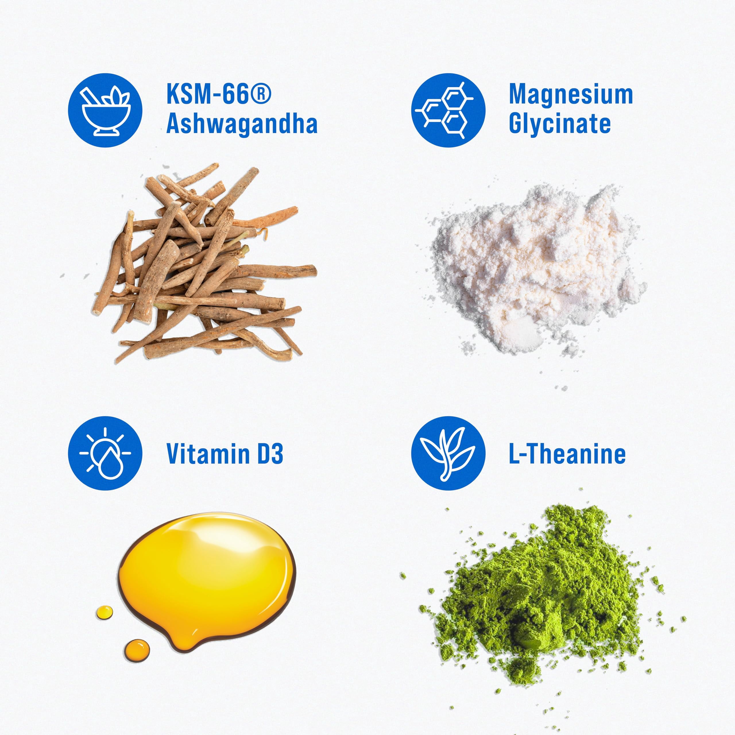Nello Supercalm Drink Mix - Ashwagandha KSM 66, Magnesium Glycinate, L-Theanine, Vitamin D3 - Ashwagandha Root Extract, Magnesium L-Theanine Supplement - Focus Support (30 Servings)