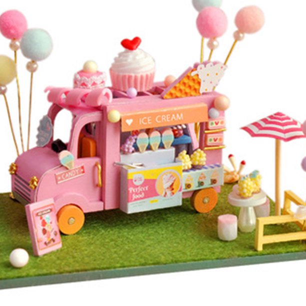 Modelo de coche DIY Casa de muñecas de madera Muebles en miniatura Casa Juguete LED (TC8-2) Hugtrwg libre de BPA
