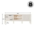 thumbnail image 4 of JONATHAN Y Gennaro 58 in. Farmhouse 3-Storage Sliding Door TV Stand Fits TVs up to 65 in. with Cable Management, Off-White, 4 of 12