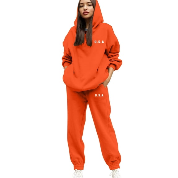 Sweatsuits Women 2 Piece Outfit Jogger Set Cute Hoodie Top and Pants Tracksuit Set Trouser Suit Casual Fitness Set Sports Suit Valentine's Day