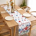 thumbnail image 3 of Independence Day Table Runner - 70 Inch Long, Kitchen Dining Table Runner Dresser Scarves, 4th of July Red Blue Stars Patriotic Farmhouse Decor for Coffee Tables Wedding Party Banquet, 3 of 8