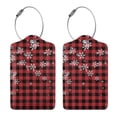 thumbnail image 3 of Pofeuu Red Buffalo Plaid Print Luggage Tags, Privacy Cover ID Label with Stainless Steel Loop and Address Card for Travel Bag Suitcase-4 PCS, 3 of 5
