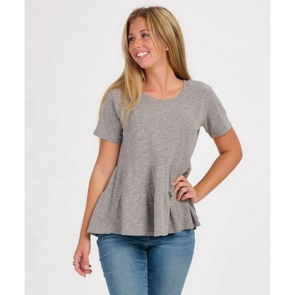 Boxercraft BW2401 Women's Willow Tee-Oxford Heather-XS