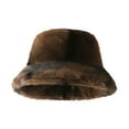 thumbnail image 6 of Bucket Hats for Woman Winter Clothing Fluffy Fuzzy Fitness Soft Fisherman Cap Men's Hats & Caps Brown, 6 of 9