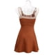 thumbnail image 3 of Vestido casual BLESIY Solapa Plisada Botones de Correa de Espagueti Moda Mujer XL Mini vestido corto, 3 of 8