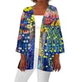 thumbnail image 2 of Babysbule Women's Tops, Jackets& Coat Women's Casual 3/4 Sleeve Print Loose Shirt Tops Cardigan, 2 of 5