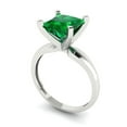 thumbnail image 2 of 2.5 ctw Solitaire Anniversary Ring for Women | Princess Cut Simulated Emerald | Hyperallergenic Solid 14K White Gold, 2 of 5