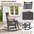 thumbnail image 6 of LOYALICE 2PC HDPE Outdoor Rocking Chair for Porch Patio, All-Weather High Back Rocker with Wood-Grain Texture, Heavy-Duty Deck Garden Seating, Fade-Resistant & Easy to Clean,Gray, 6 of 10