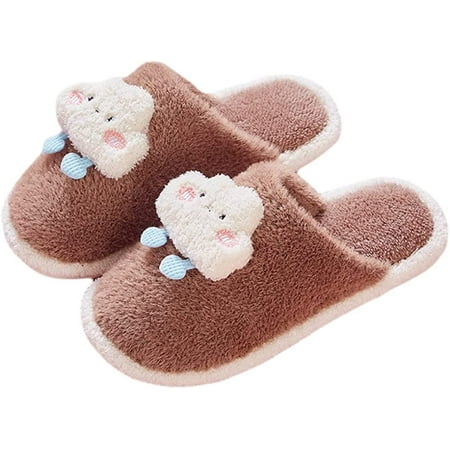 

CoCopeanut Fluffy Fuzzy Slippers Women Cute Cloud Decorative House Slipper Winter Warm Cozy Non-Slip Bedroom Slippers Indoor & Outdoor