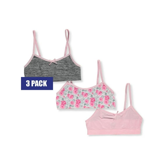 Sweet N Sassy Girls' 3-Pack Bras - Pink/Multi, 32