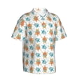 thumbnail image 2 of Uemuo Sea Turtle Printed Regular Fit Short Sleeve Casual Hawaiian Shirt for Men,Aloha shirt,Tropical shirt,Floral print shirt,Vacation Beach shirt-, 2 of 9