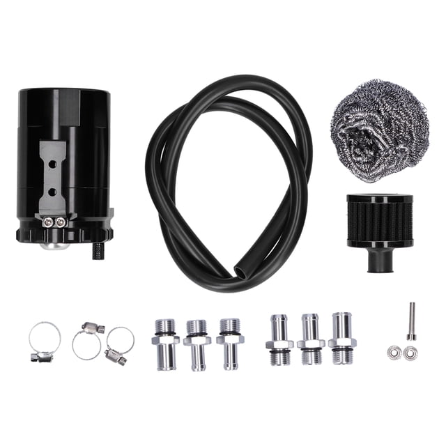 Depósito de aceite de 350 ml con filtro de aire Aluminio Rosca M16x1.5 Accesorio universal Negro