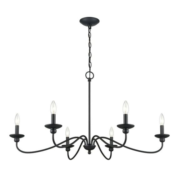 Millennium Lighting Inc Millennium Lighting Delvona 6 Light Chandelier in Modern Gold or Matte Black Matte Black 20.75 Painted