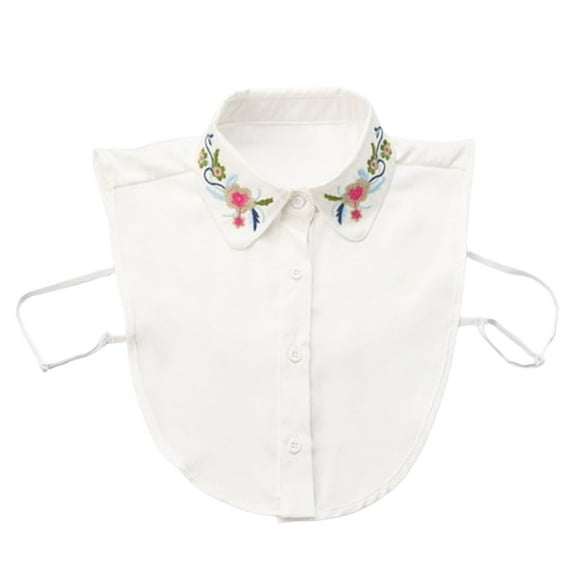 LoudSung Fake Collar Detachable Half Shirt Blouse False Collar Embroidery Dickey Design for Women Girls