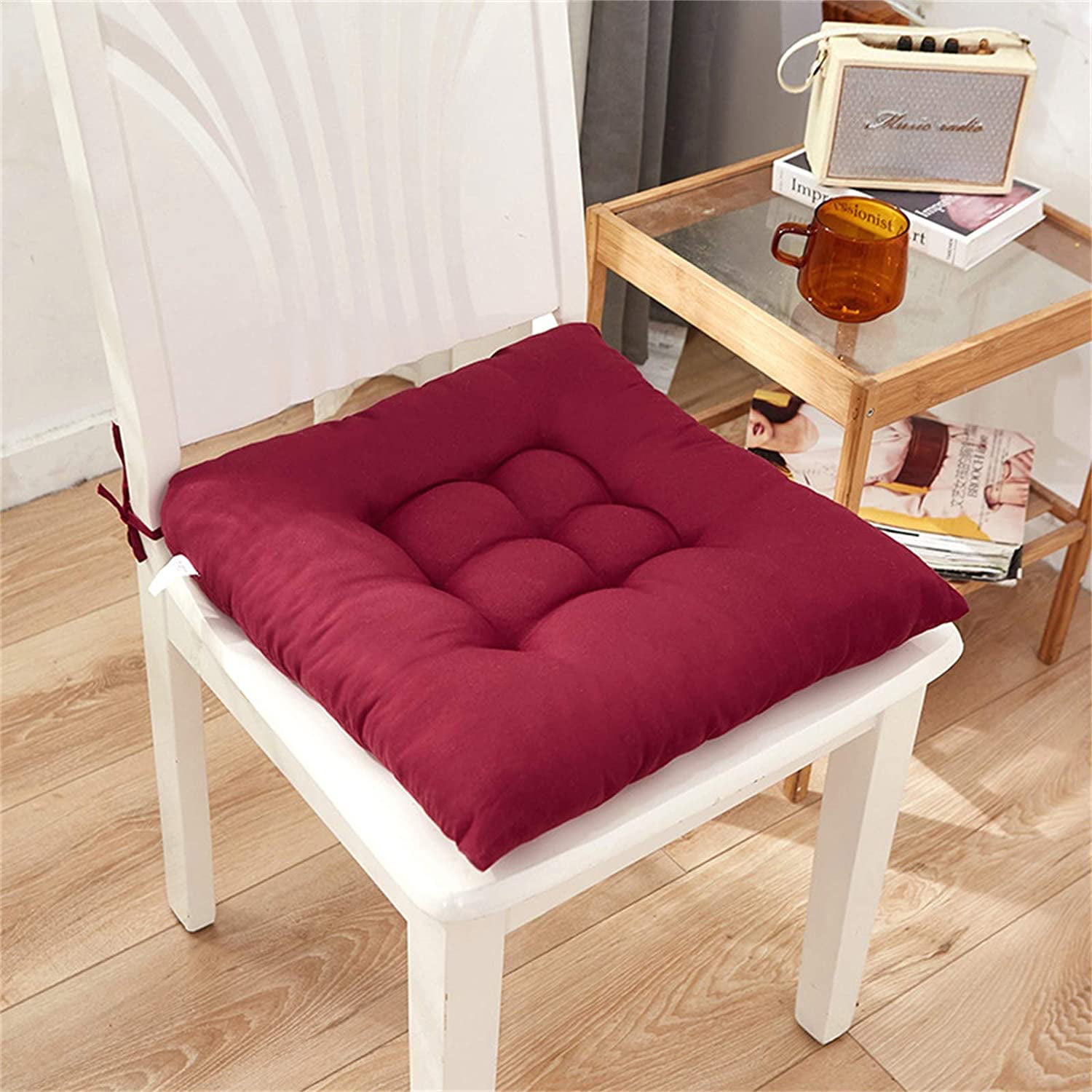 Leaqu Chair Pads Seat Cushion with Ties, Outdoor Indoor Soft Thicken Comfy Seat Pads Cushion, Dining Room Kitchen Chair Cushions for Home Office Car