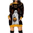 thumbnail image 3 of Vestido de mujer transfronterizo de Europa y Estados Unidos con capucha larga y holgada con estampado de calaveras para Halloween, 3 of 5