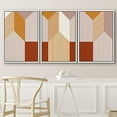 thumbnail image 3 of IDEA4WALL Framed Wall Art Print Set Geometric Orange 3D Illusion Polygons Abstract Shapes Illustrations Modern Decorative Multicolor Boho for Living Room, Bedroom, Office - 24"x36"x3 White, 3 of 5