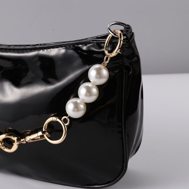 Cadena Extensora De Bolsa Extensor de correa de cadena de repuesto para bolso de mujer, decoración de cuentas de perlas de imitación (C)