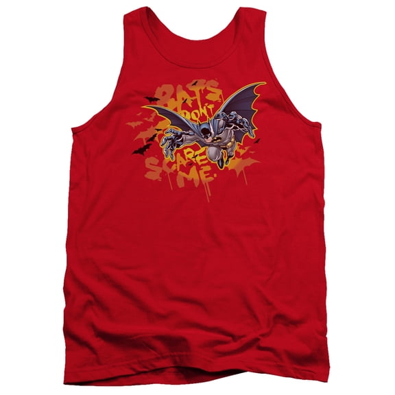 Batman Bats Dont Scare Me Adult Tank Top Red