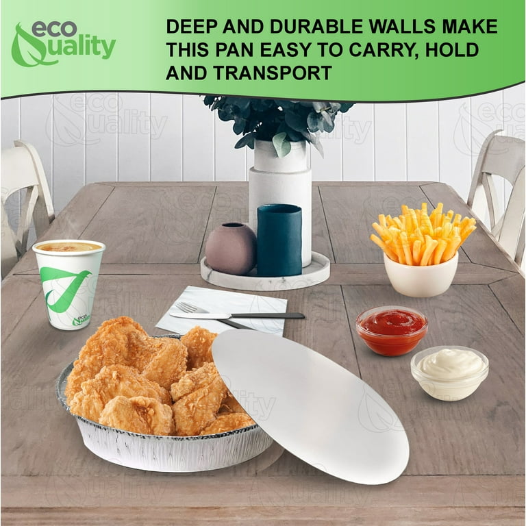 9 x 13 Disposable Aluminum Half Size Steam Shallow Foil Pans With Lids –  EcoQuality Store