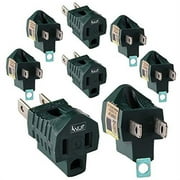 Katzco 3-Prong to 2-Prong Grounding Adapter - 8 Pack for Wall Outlets - Converters for Outlets, Electrical, Household, Workshops, Industrial, Machinery, Appliances - UL Listed, Gray, Polarized