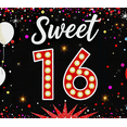 thumbnail image 3 of Sweet 16 Birthday Banner with Balloons Glitter and Sparkles Backdrop Party Decorations for Birthday Party Celebrations Photography Props Party Supplies, 3 of 6