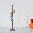 thumbnail image 3 of 150cm/59.06inch Vintage Wood Coat Stand Rack Clothes Hanger Hat Tree Jacket Bag Umbrella Hook, 3 of 16